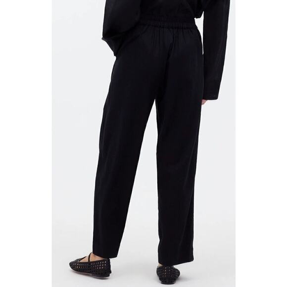 Madewell Pants Pull On Straight  High Rise Relaxed True Black NWT Size 6P - Picture 2 of 11